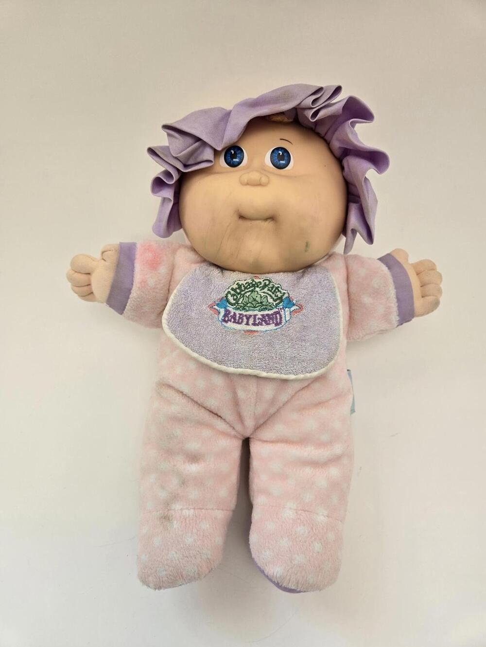 Vintage Cabbage Patch Babyland Doll Girl with Squeaker, Pre Loved(8 inch)